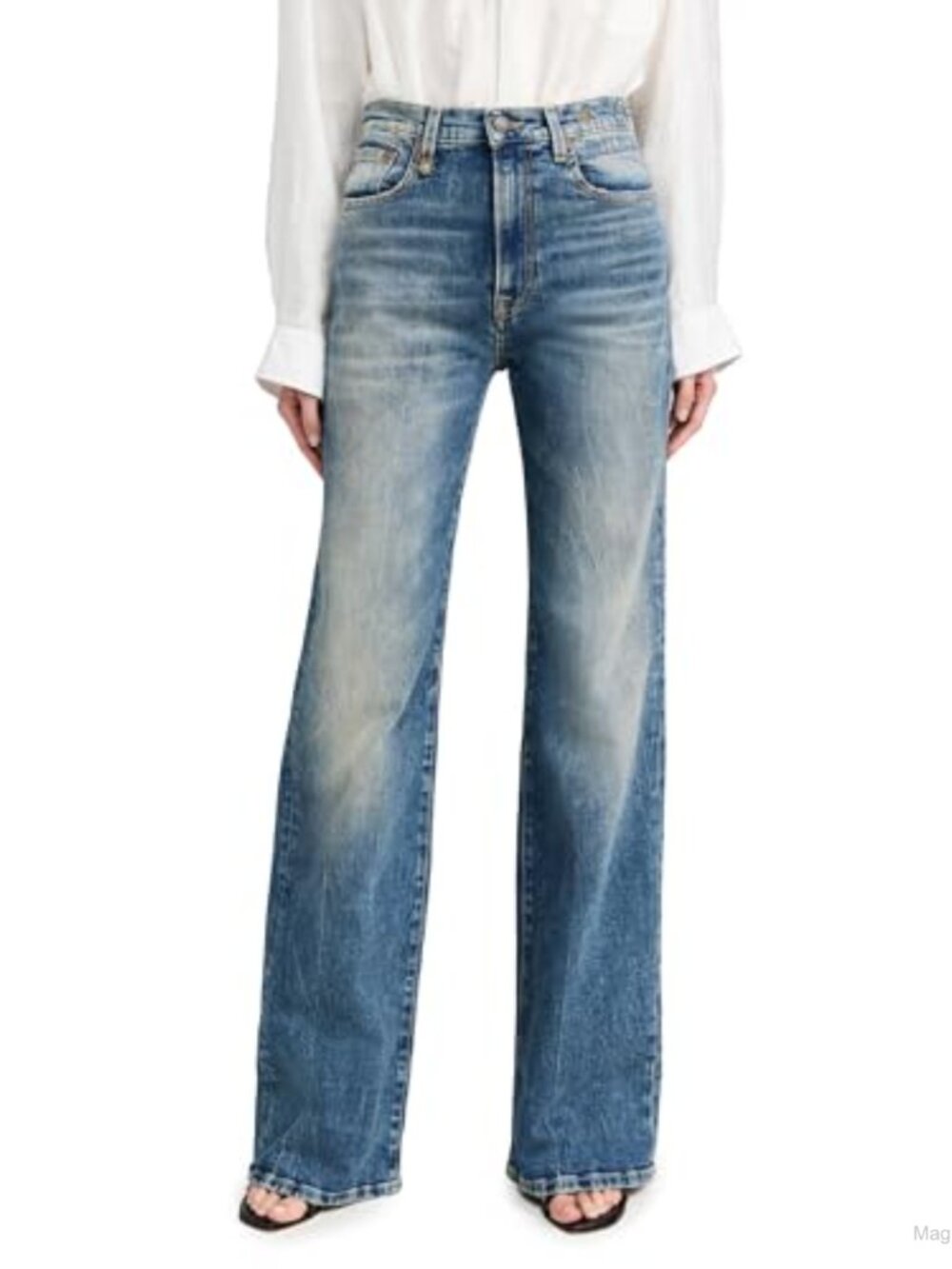 High Rise Flared Stretch Denim Jeans